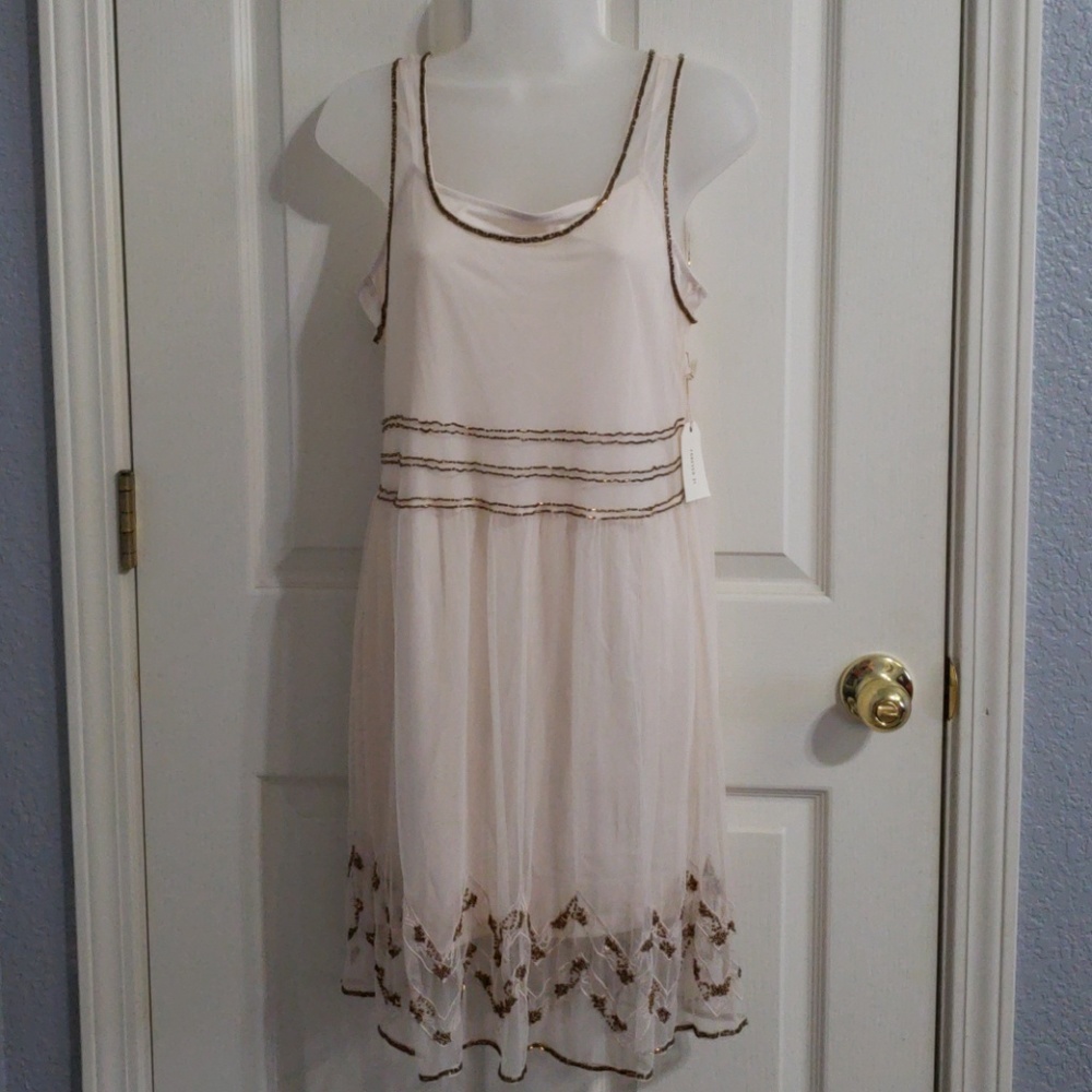 Beaded cream and gold dress
